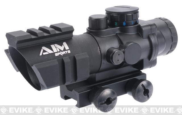 Tri-Sport-Parts AIM Sports 4X32 Tri-Illuminated Scope with Tri-Weaver Rails and QD ...