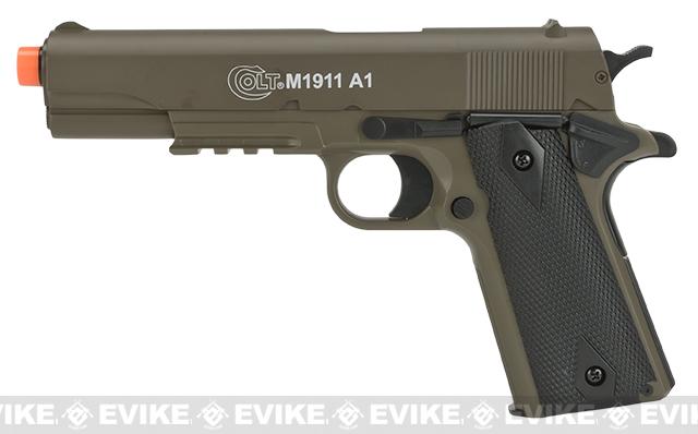 Colt M1911a1 Airsoft Spring Pistol With Metal Slide Tan 6632