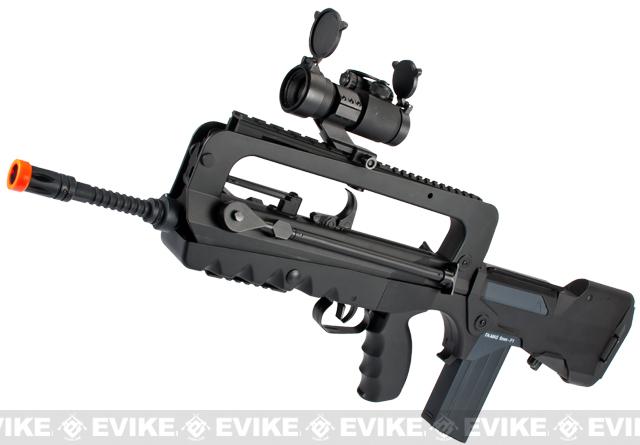 FAMAS F1 Bullpup Airsoft AEG Rifle w/ Metal Gear Box, Red Dot & Scope ...